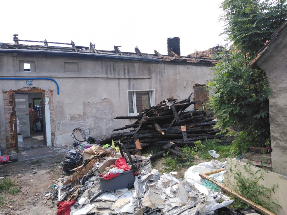 Dom zniszczony przez pożar w Graczach [fot. Witold Wośtak]