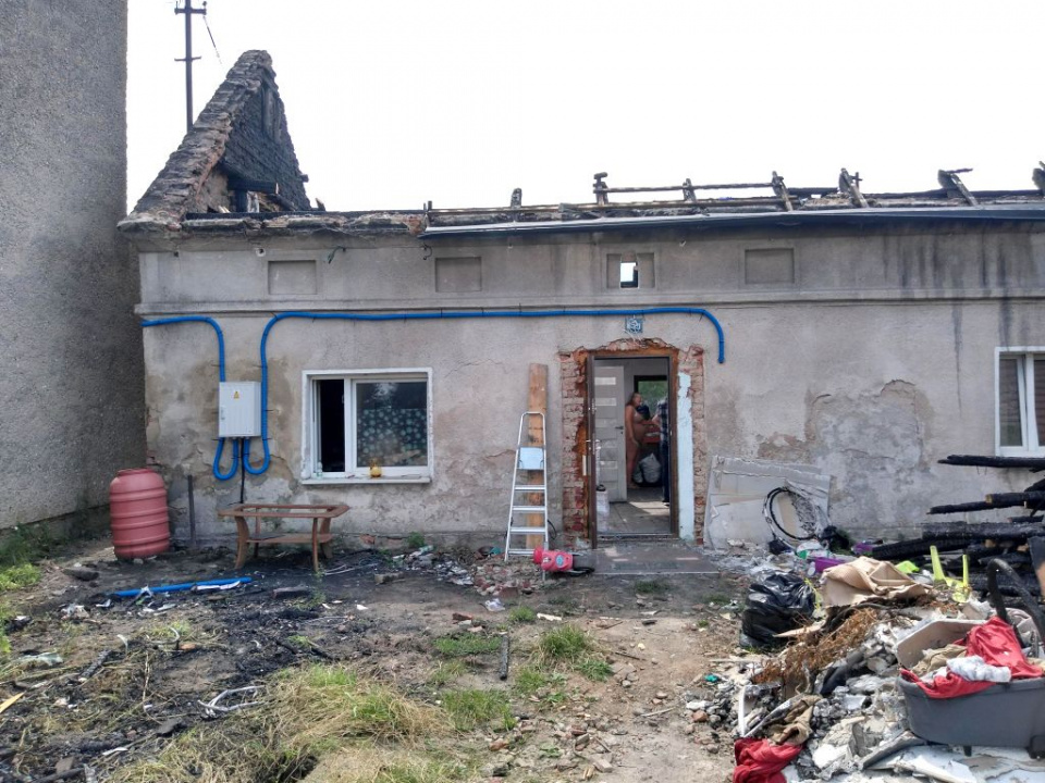 Dom zniszczony przez pożar w Graczach [fot. Witold Wośtak]