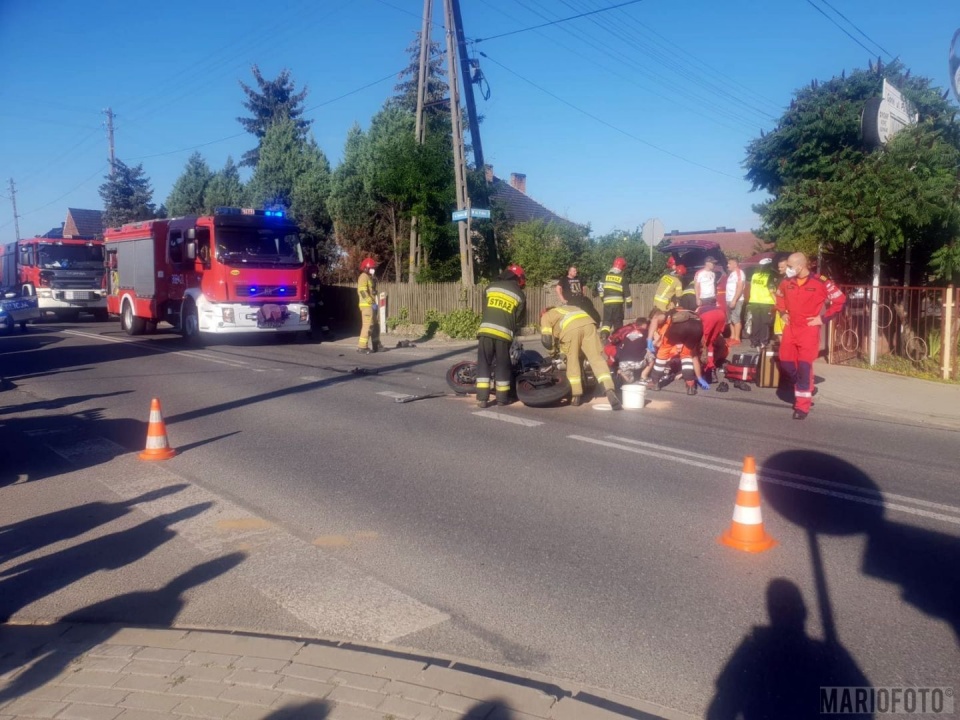 Wypadek z udziałem motocyklisty w Górkach [fot. Mario]