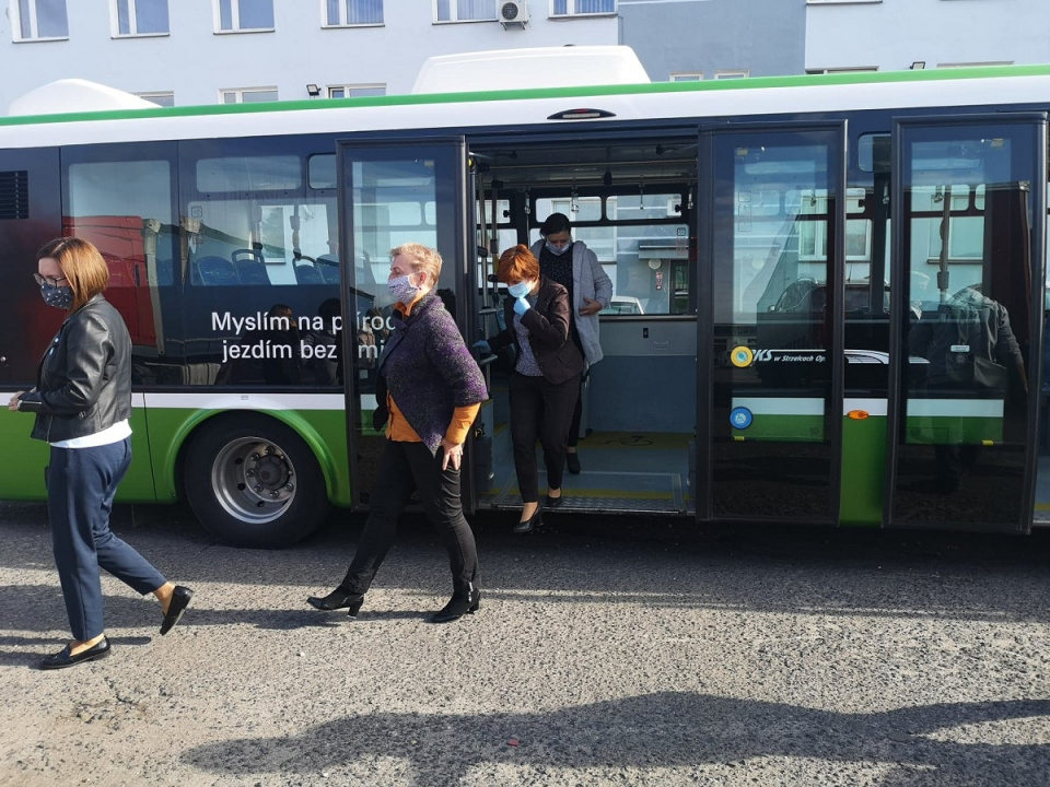 Testowanie elektrycznego autobusu w Strzelcach Opolskich [fot. Katarzyna Doros]