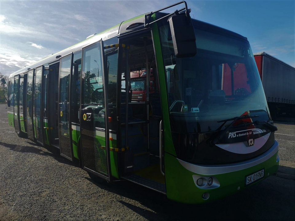 Testowanie elektrycznego autobusu w Strzelcach Opolskich [fot. Katarzyna Doros]