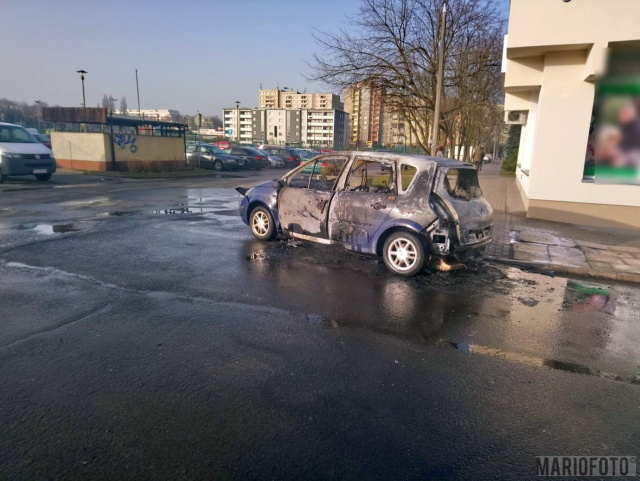 Osobowe renault spłonęło na Malince w Opolu. Kierowca próbował gasić pożar, ale potrzebni byli strażacy