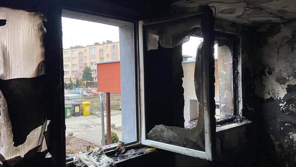 Pożar mieszkania w Kędzierzynie-Koźlu [fot. PSP Kędzierzyn-Koźle]
