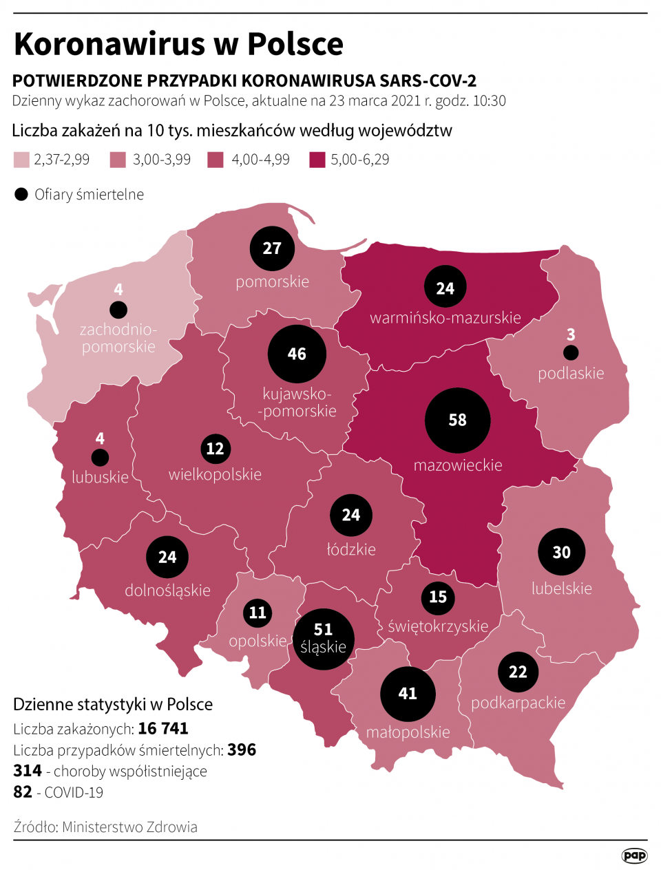 Koronawirus w Polsce stan na 23 marca [autor: Maciej Zieliński, źródło: PAP]