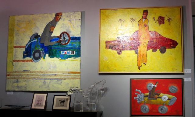 Kolorowe obrazy z człowiekiem na pierwszym planie w Galerii Bonk w Opolu [ZDJĘCIA]