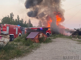 Pożar podkładów kolejowych foto:Mario
