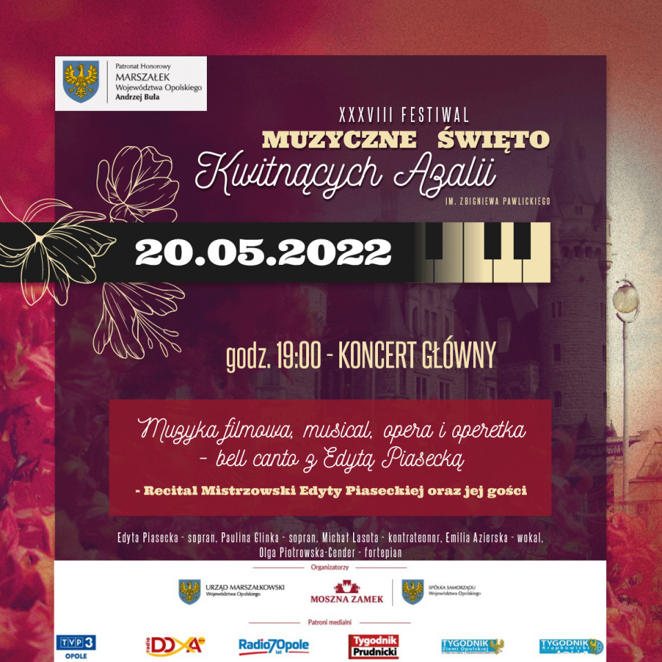 "Muzyczne święto kwitnących azalii" w Mosznej - plakat 1. koncertu [materiały organizatora]