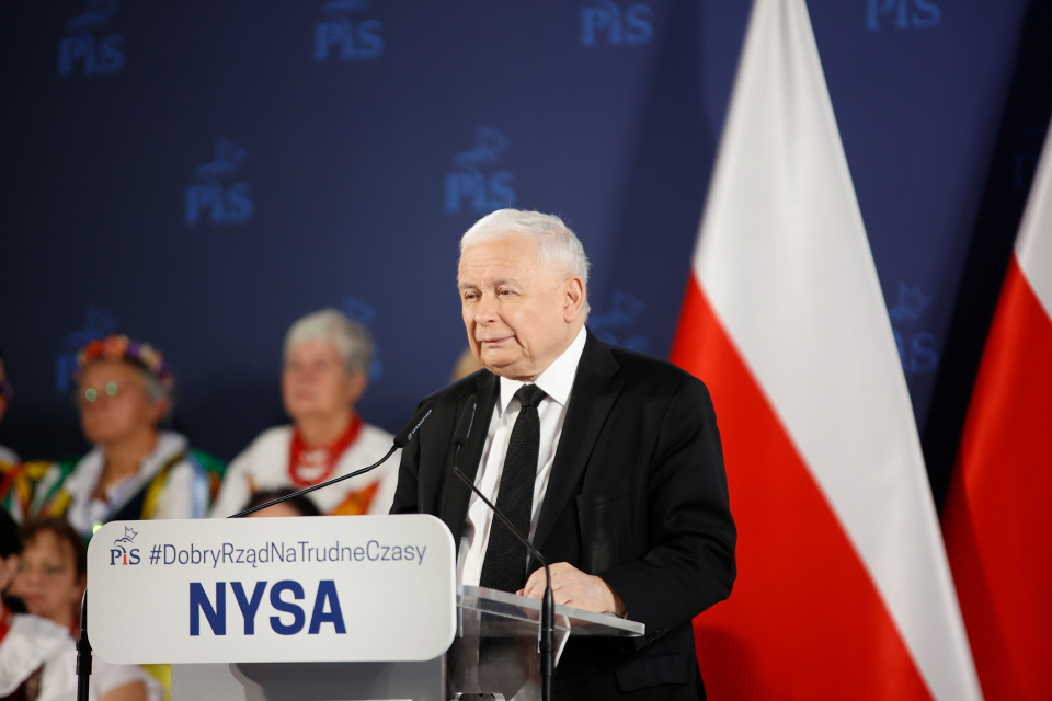 Jarosław Kaczyński w Nysie foto: K.Nowak