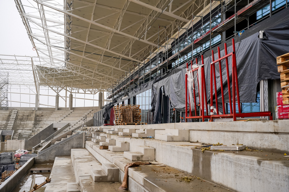 Stadion Opolski w trakcie budowy - grudzień 2023 [fot. Adam Dubiński]