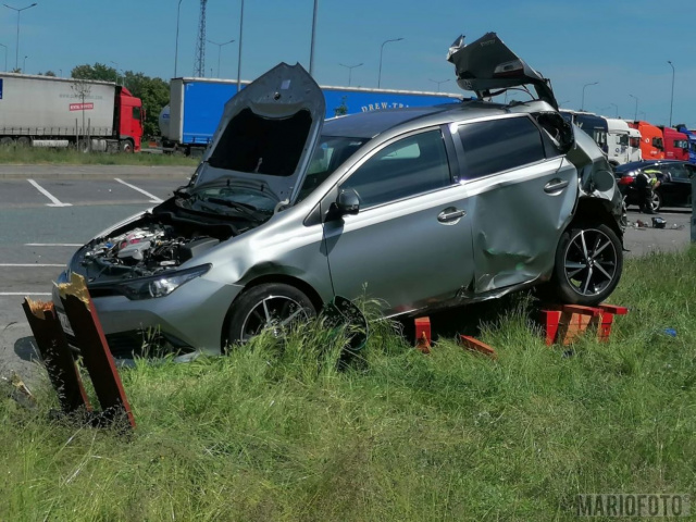 Międzynarodowy wypadek na autostradowym parkingu przy A4