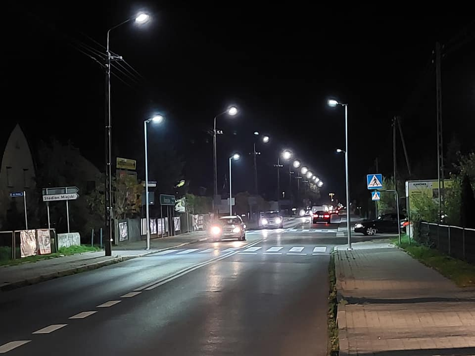 Oświetlenie uliczne w gminie Kluczbork [fot. www.facebook.com/Gmina Kluczbork]