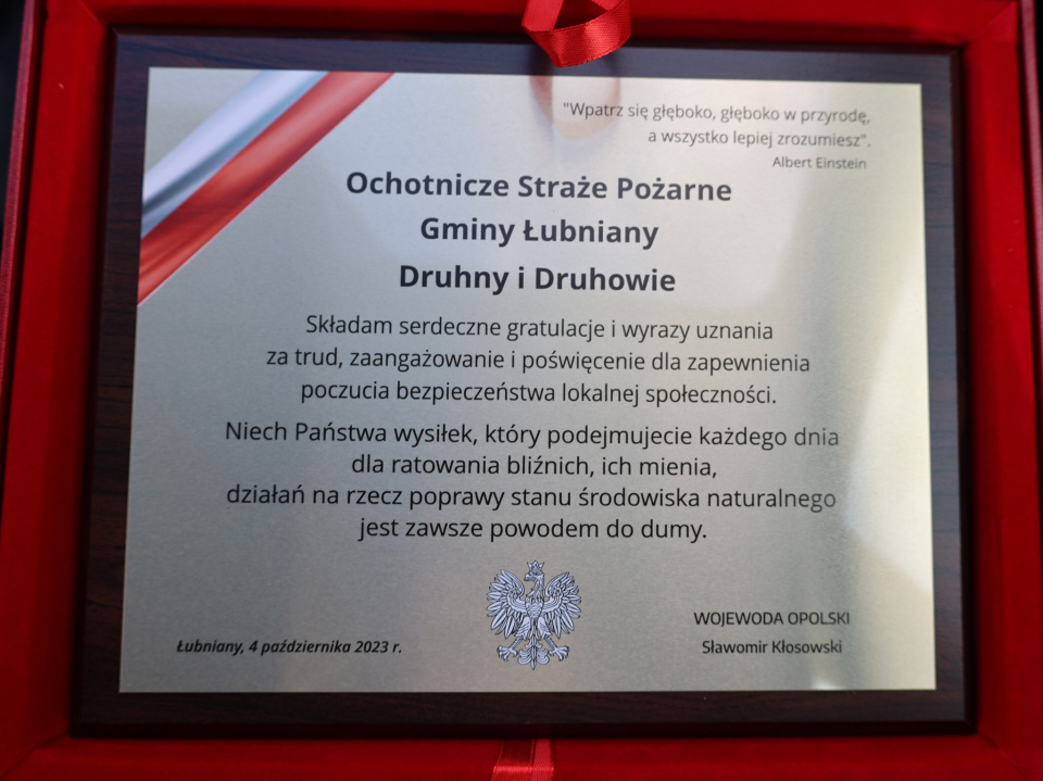 Wizyta wojewody opolskiego w OSP Łubniany [fot. OUW]