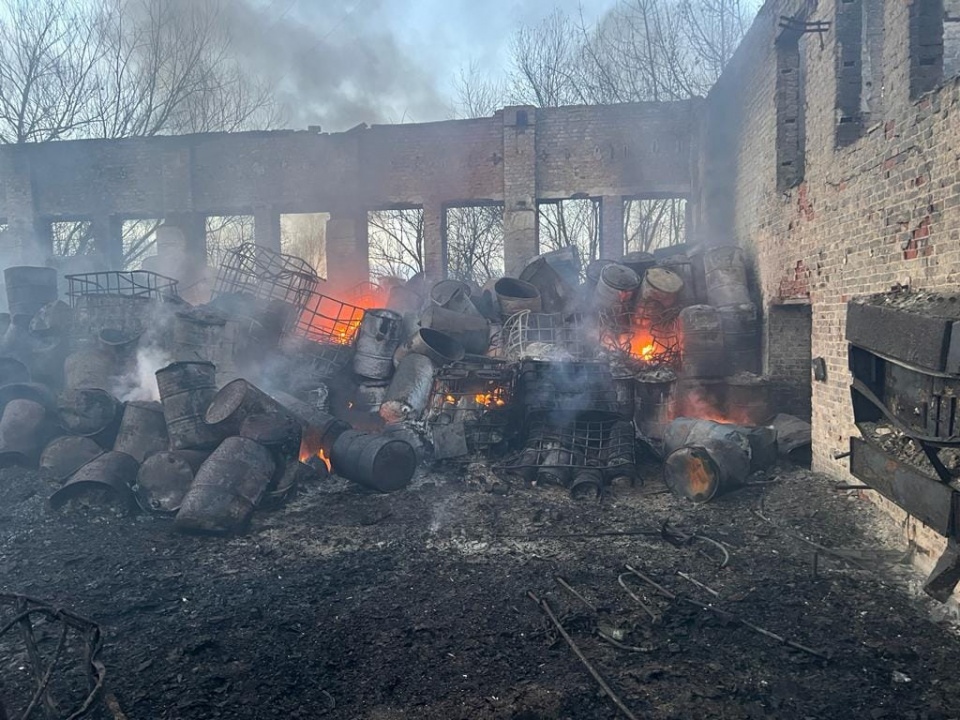 Pożar hali z chemikaliami fot. Starostwo Powiatowe w Kędzierzynie-Koźlu