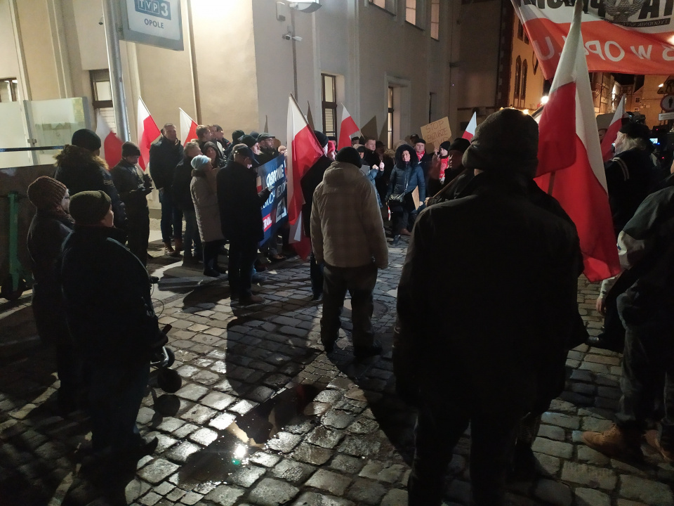 Protest w obronie TVP [fot. Anna Kurc]