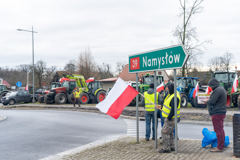 Protest rolników w Kamiennej pod Namysłowem [fot. Adam Dubiński]