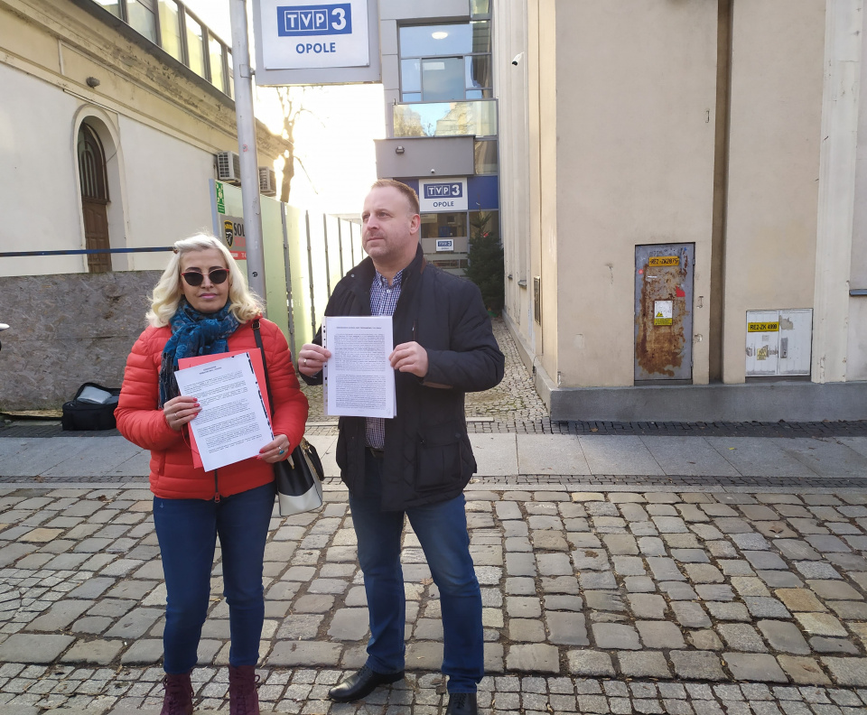 Przedstawiciele rady programowej TVP3 Opole - Małgorzata Besz-Janicka i Piotr Gosztyła [fot. Anna Kurc]