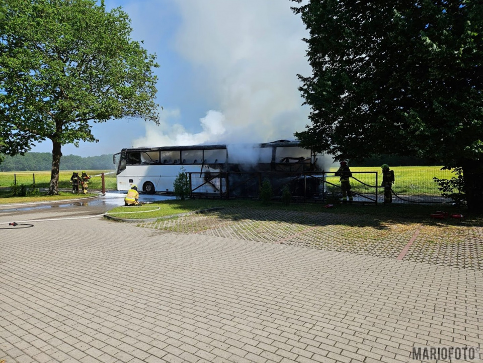 Pożar autobusu w Turawie [fot. Mario]