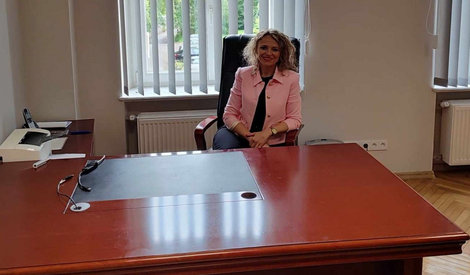 Anna Kobierska-Mróz w pierwszym dniu pracy, jako starosta głubczycki - [fot: Grzegorz Frankowski]