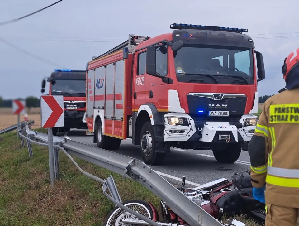 Wypadek na DK39 fot. KP PSP w Namysłowie