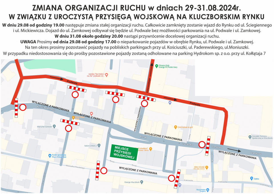 Zmiana organizacji ruchu wokół Rynku w Kluczborku [fot. www.facebook.com/Kluczbork]