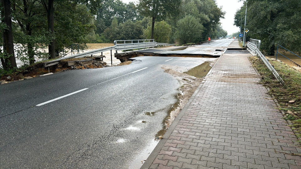 Zablokowana DK 45 w kierunku na Racibórz [fot. Jakub Biel]