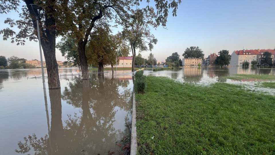 Odra w Brzegu we wtorek rano (17.09) fot. Daniel Klimczak