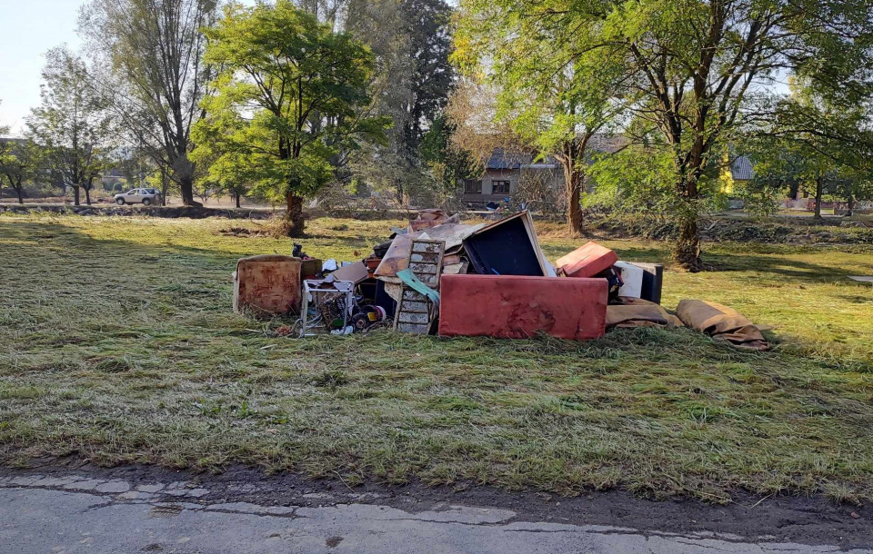 Chomiąża (powiat głubczycki) po powodzi - [fot: Grzegorz Frankowski