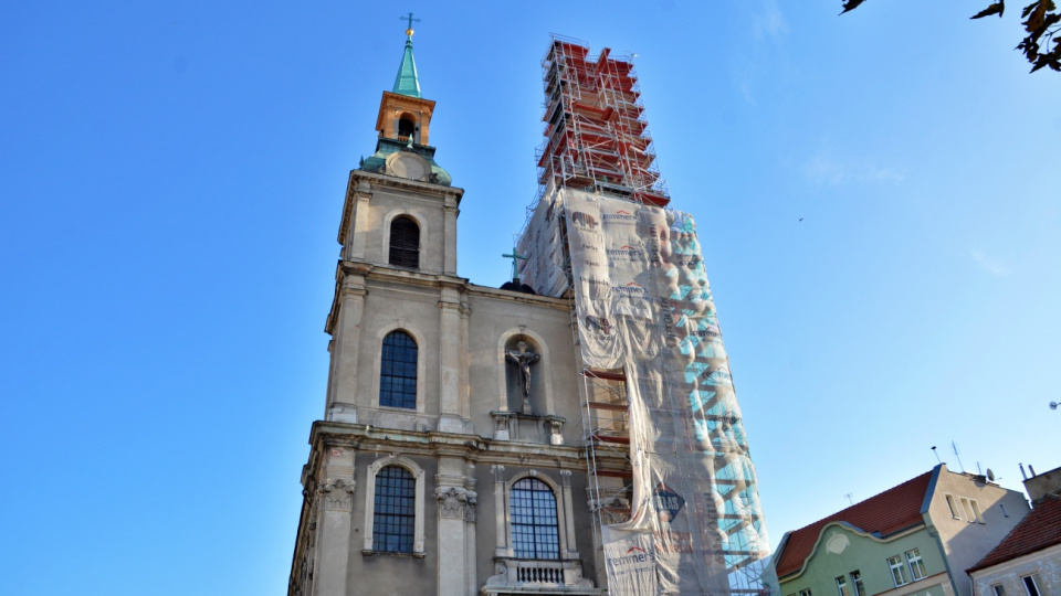 Remont wieży kościoła pw. Podwyższenia Krzyża Św. w Brzegu [fot. Daniel Klimczak]