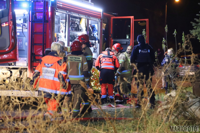 Pożar domu w Kolonii Gosławickiej. Dwie osoby pod opieką ratowników