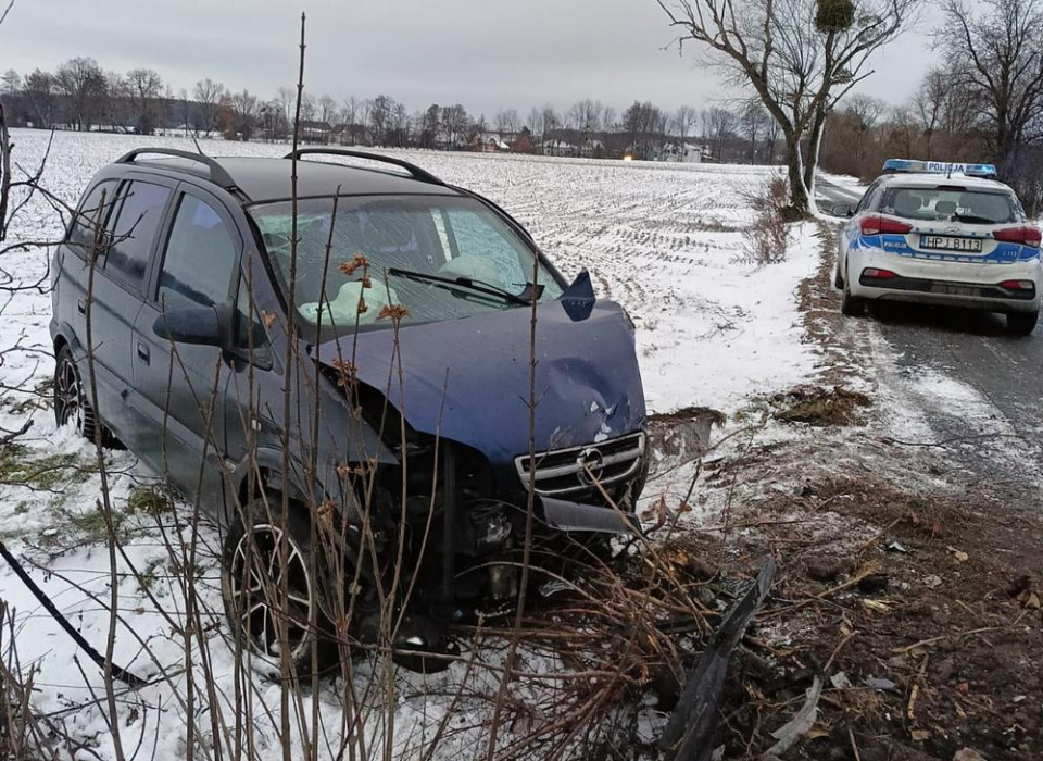 Nocną podróż po alkoholu zakończył w polu [fot. mat. KPP w Brzegu]