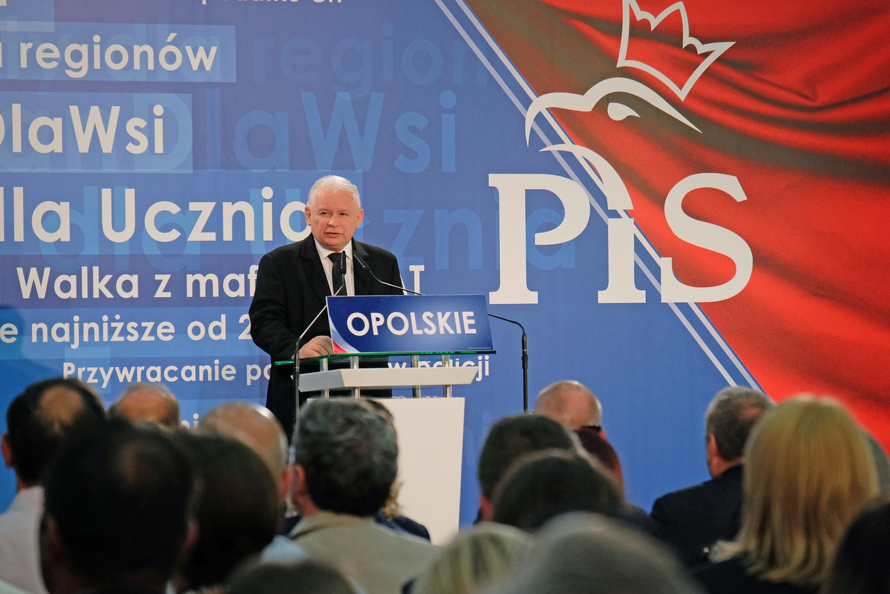 Jarosław Kaczyński, konwencja Prawa i Sprawiedliwości w Opolu [fot. Wanda Kownacka]