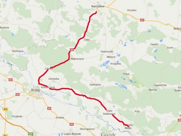  mapa objazdu Namysłów - Opole, Wojewódzki Zarząd Dróg w Opolu