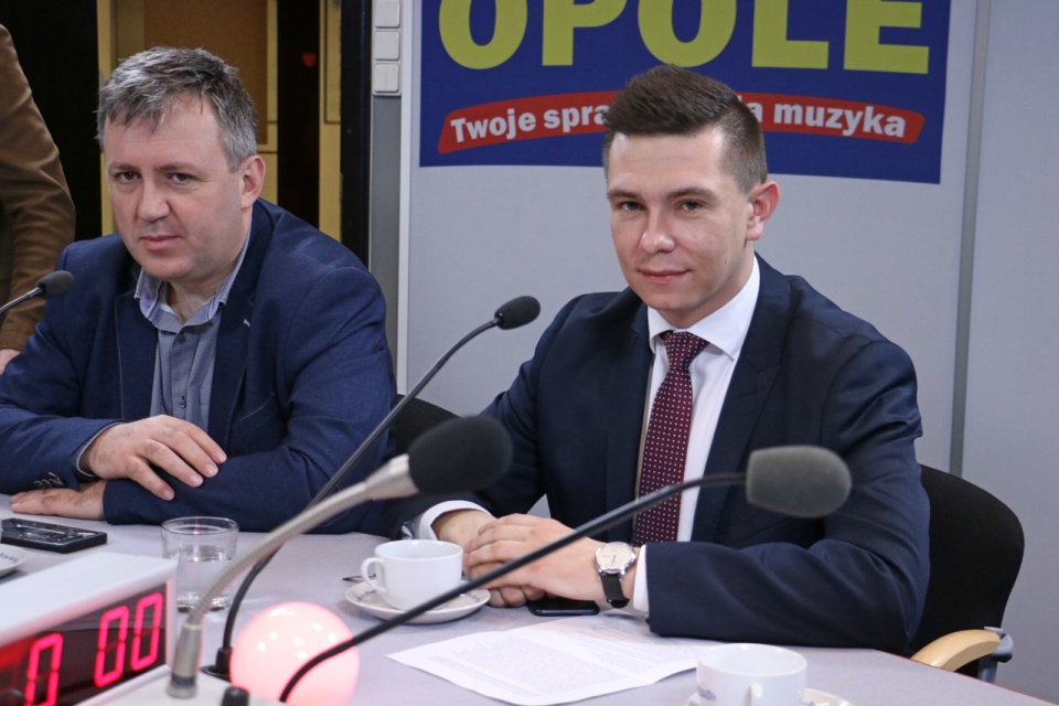 Mariusz Kozaczek i Piotr Bujak, Samorządowa Loża Radiowa (16.03.19) [fot. Wanda Kownacka]