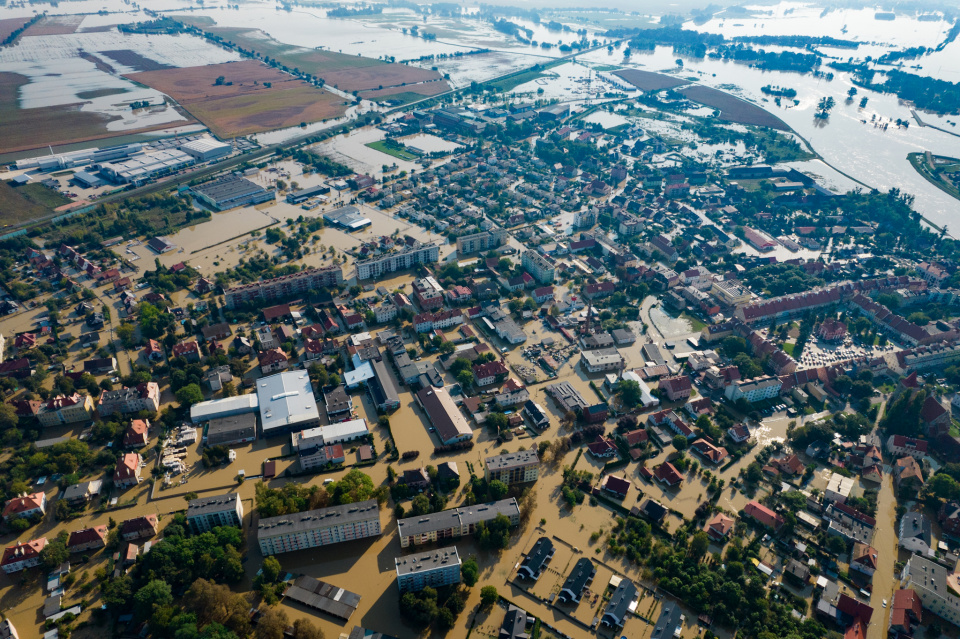 Sytuacja w Lewinie Brzeskim w środę 18.09.2024 r. [fot. Marcin Boczek]