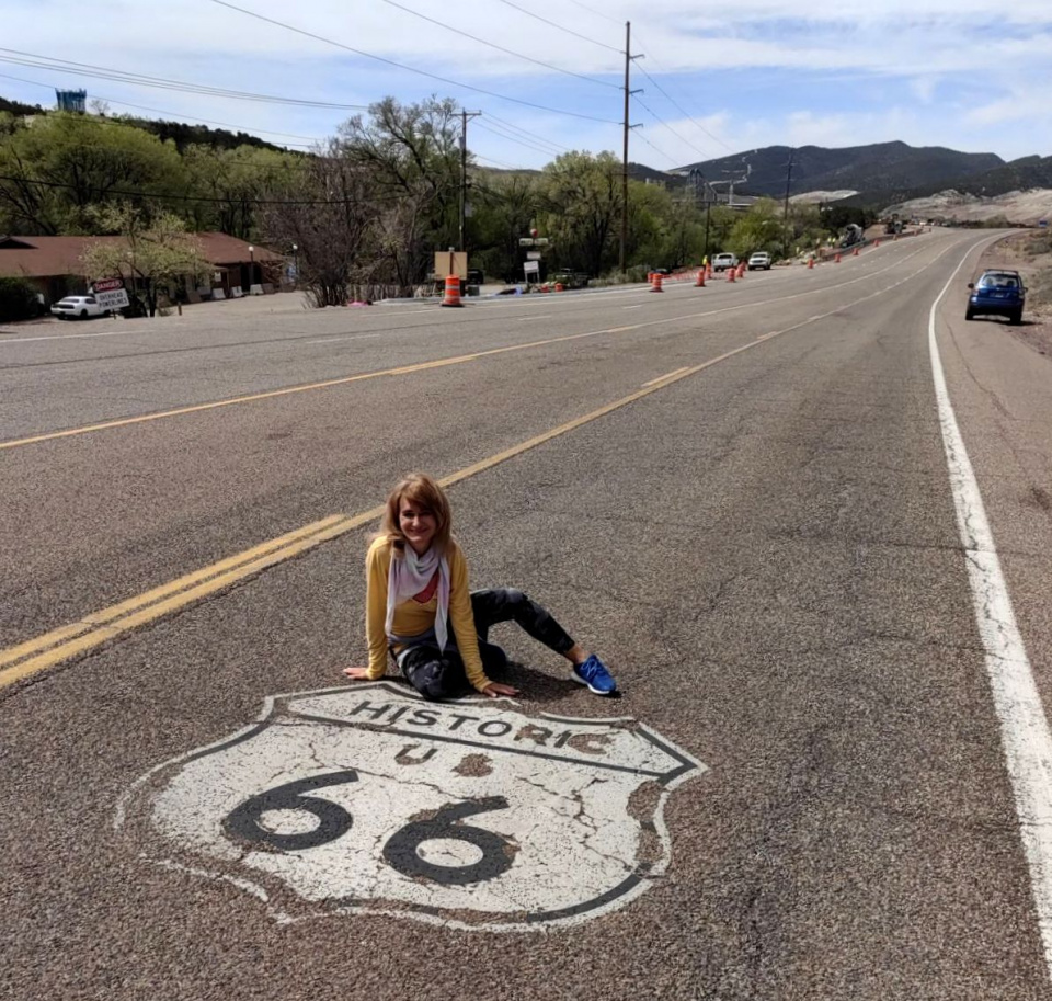 Renata Matusiak na Route 66, czyli drodze-matce w Nowym Meksyku w okolicach Albuquerque [fot. archiwum R. Matusiak]