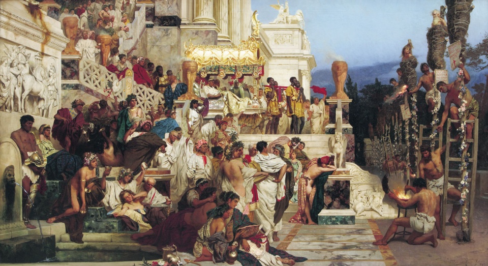 Prześladowania chrześcijan w Rzymie za czasów Nerona / by Henryk Siemiradzki - www.abcgallery.com, Domena publiczna, https://commons.wikimedia.org/w/index.php?curid=320986