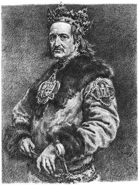 Wyobrażenie Władysława Jagiełły. Rys. Jan Matejko (XIX w.). [