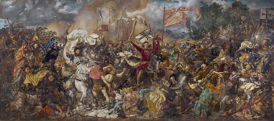 „Bitwa pod Grunwaldem”, obraz Jana Matejki z 1878 r. [Jan Matejko - http://cyfrowe.mnw.art.pl/dmuseion/docmetadata?id=4799, www.wikipedia.pl]