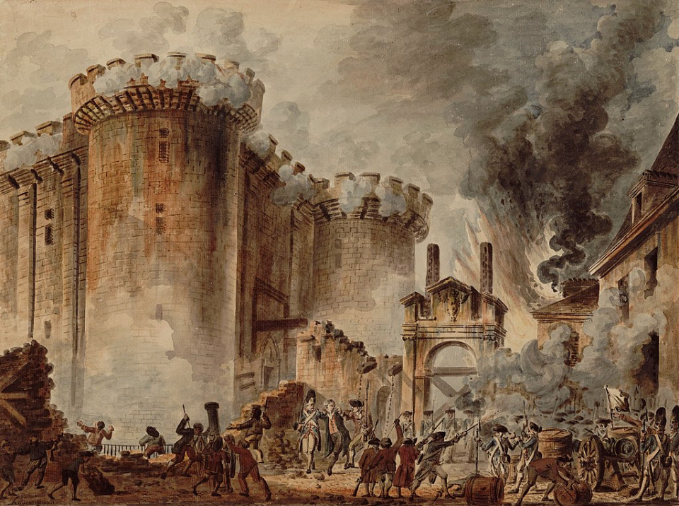 Szturm na Bastylię – 14 lipca 1789 roku [Jean-Pierre Houël - Bibliothèque nationale de France, www.wikipedia.pl]