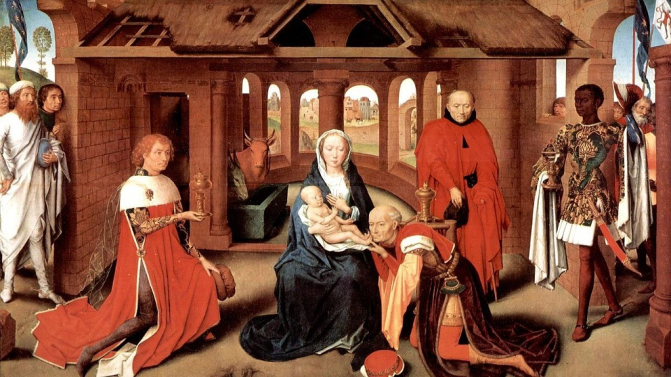 Hans Memling Pokłon Trzech Króli, 1470, Muzeum Prado - domena publiczna