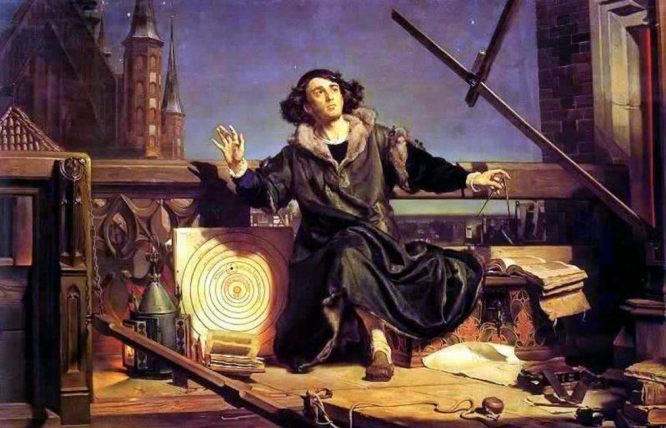 Mikołaj Kopernik odkrywający prawdę na obrazie Jana Matejki. Domena publiczna