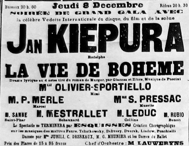 Plakat: Jan Kiepura w Lyonie (1932) [fot. domena publiczna]