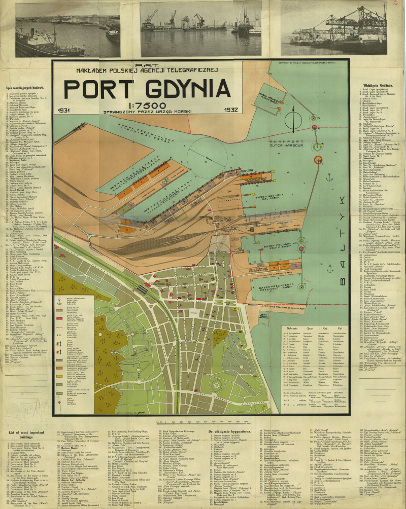 Mapa portu Gdynia z 1931 roku [fot. Archiwum Główne Akt Dawnych]