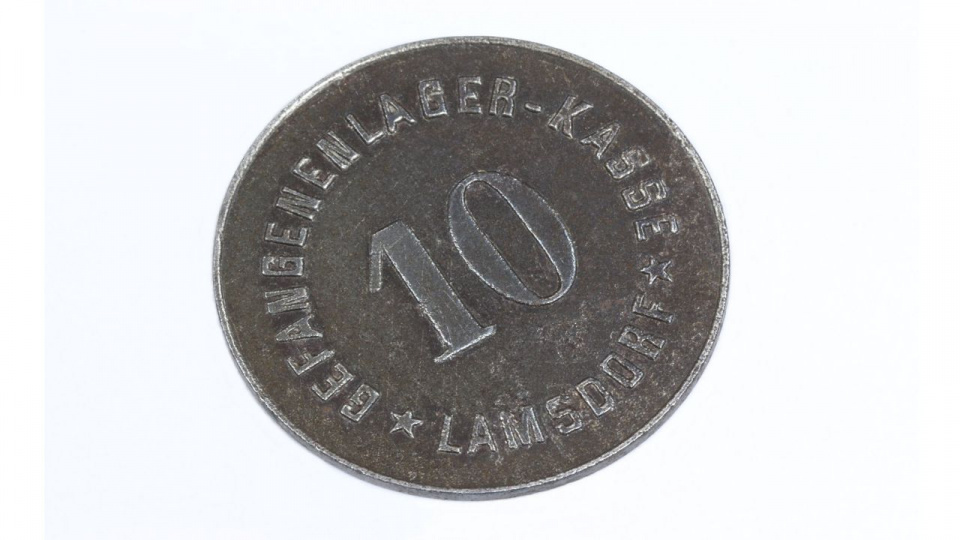 Moneta obozowa z obozu jenieckiego Stalag VIIIB Lamsdorf - zbiory CMJW