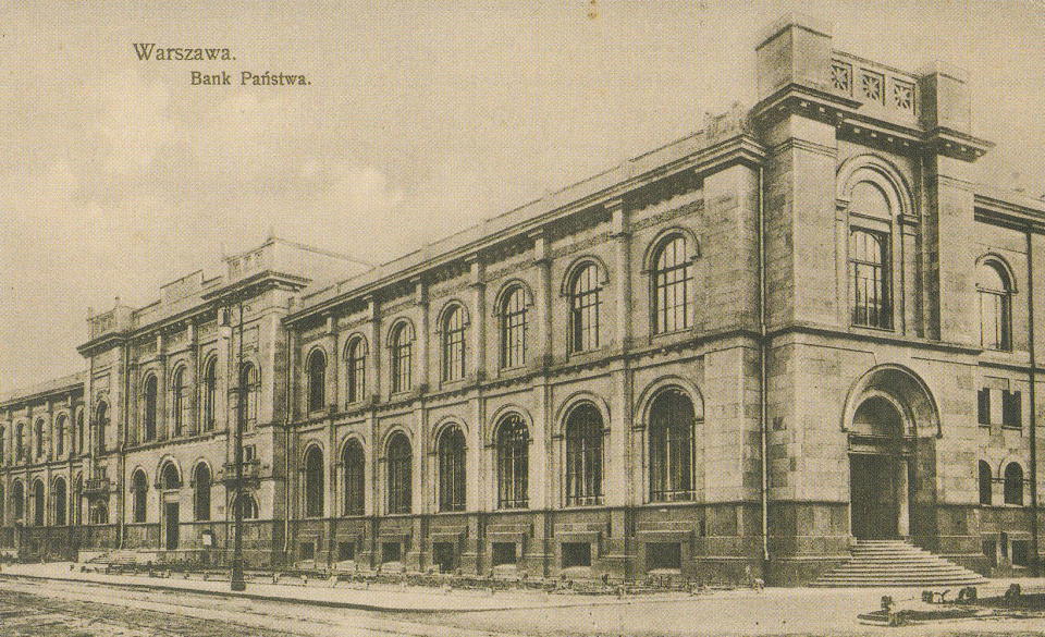 Budynek Banku Państwa, późniejsza siedziba Banku Polskiego, ok. 1914 [fot. wikipedia/domena publiczna]