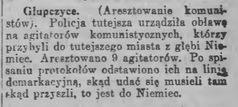 Głupczyce, Goniec Śląski (23.07.1921)