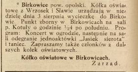 Opole (Bierkowice), Nowiny Codzienne (30.07.1919)