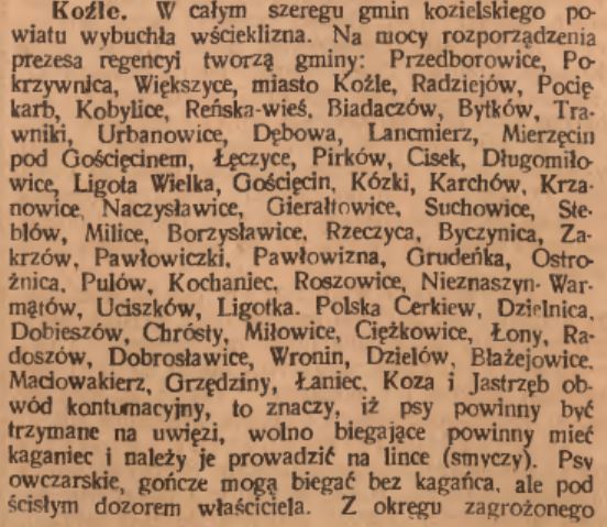 Biadaczów, Bytków, Trawniki, Urbanowice, Dębowa, Lancmierz, Mierzęcin, Katolik cz.1 (02.08.1921)