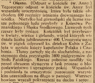 Olesno, Nowiny (04.08.1918)