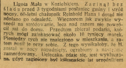 Ligota Mała, Górnoślązak cz. 1 (05.08.1922)